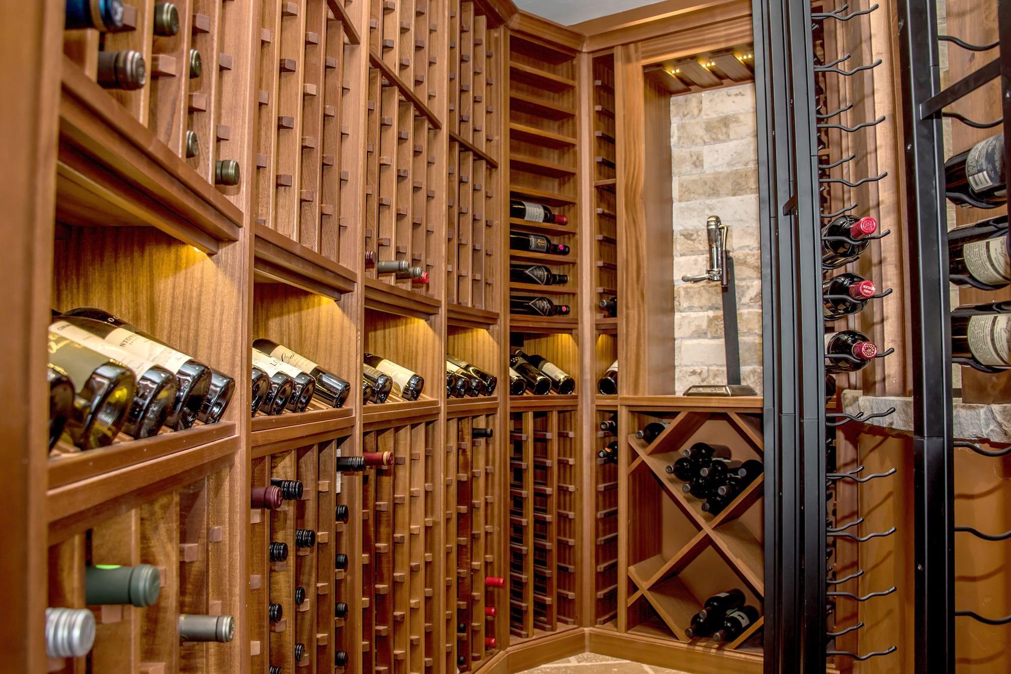 Beautiful Wood Wine Cellar with Display Shelves in Pagosa Springs, Colorado