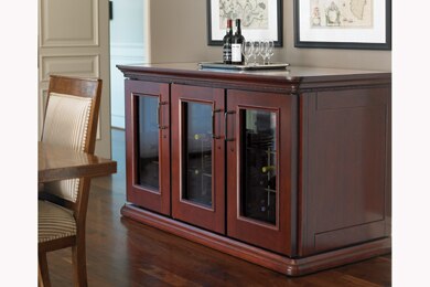 Le Cache Wine Cabinets:  Euro Credenza Classic Cherry Finish