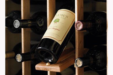 Le Cache Wine Cabinets:  Interlock All-Wood Wine Racks with Display Cradle
