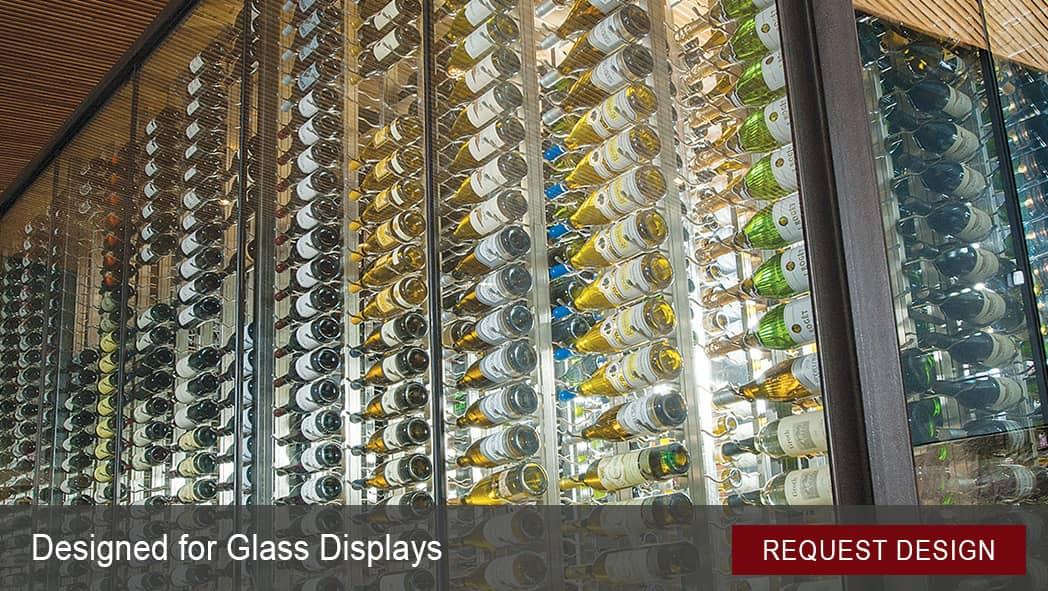 Glass enclosed modern wine cellar design. Thousands of serious wine collectors choose IWA for their custom designs.