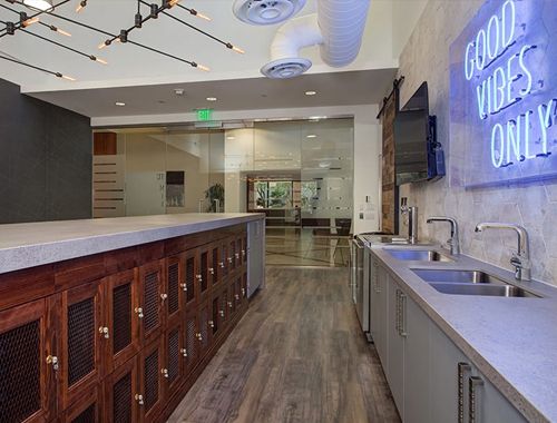 Wood Wine Lockers in Kitchen