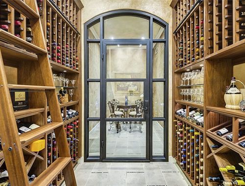 Wood Wine Cellar With Ladder Access