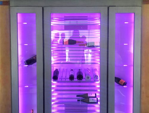 Glowing Pink Wine Cabinet