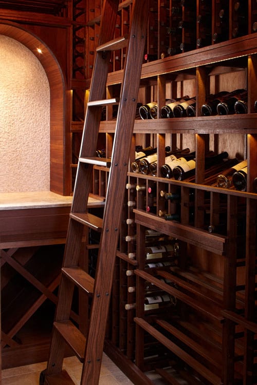 Custom Wine Cellars San Francisco California Bishop Racks & Ladder Completed