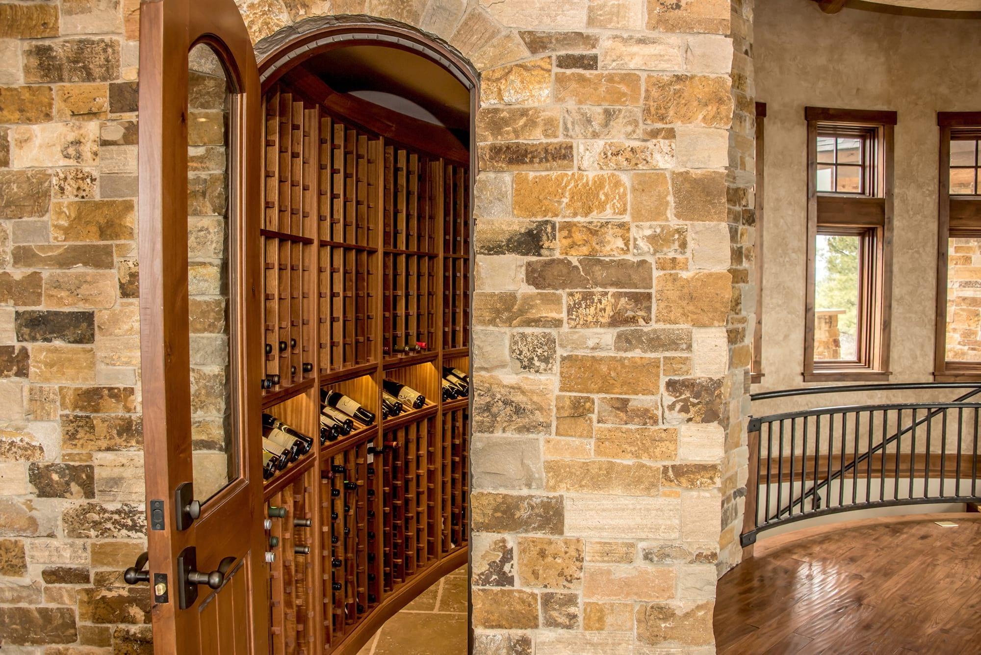 Beautiful Wood Wine Cellar with Display Shelves in Pagosa Springs, ColoradoBeautiful Wood Wine Cellar with Display Shelves in Pagosa Springs, Colorado