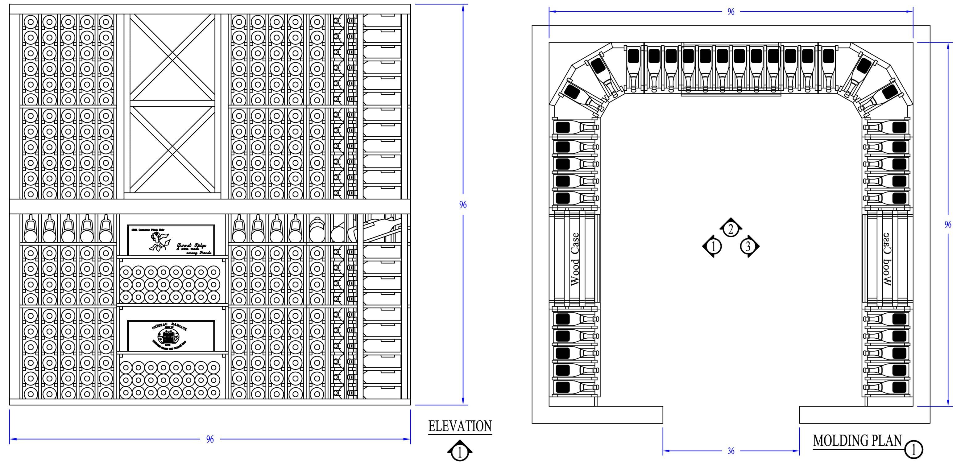 Type 1 Adjustable Height Wine Cellar Design