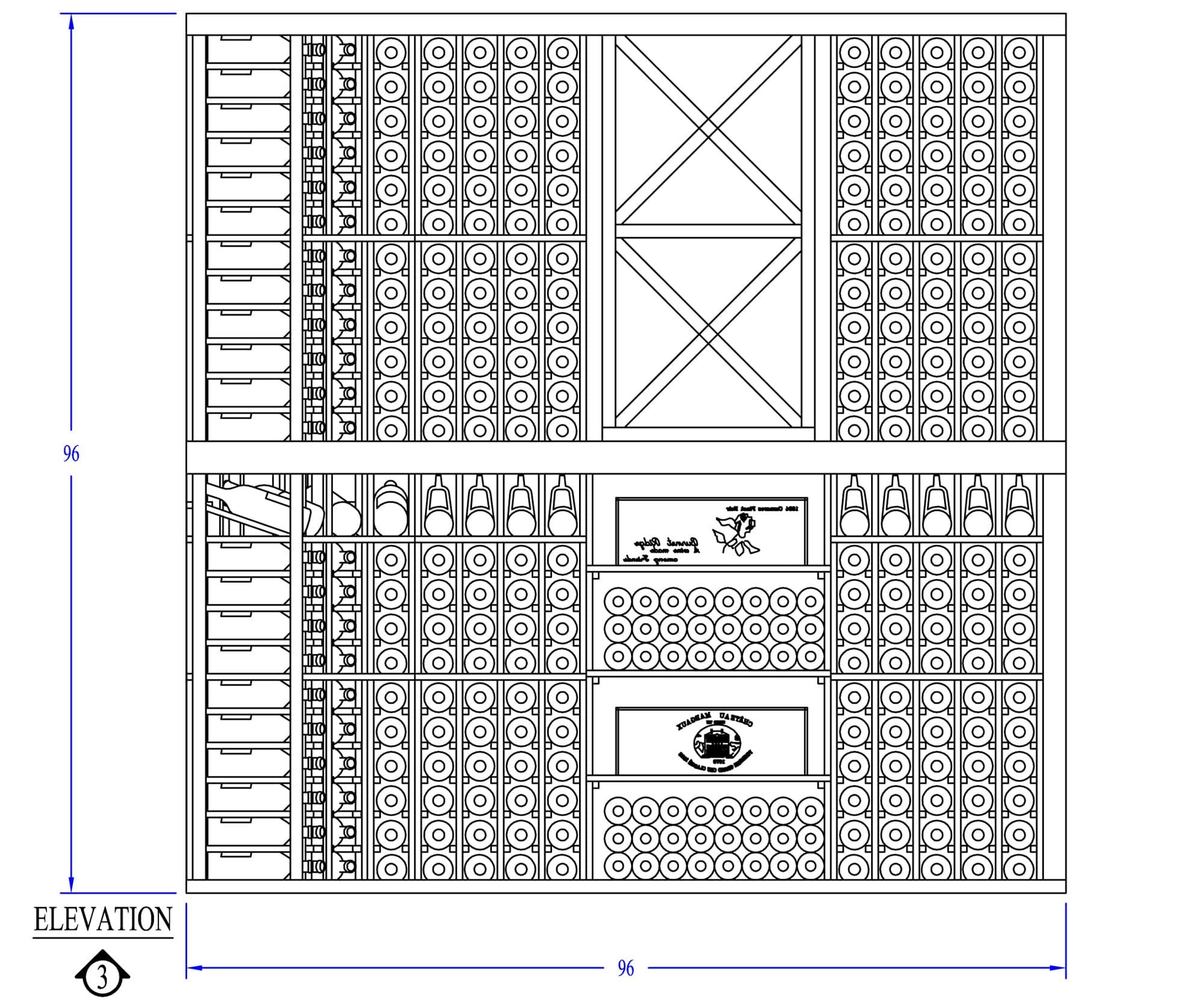 Type 3 Adjustable Height Wine Cellar Design