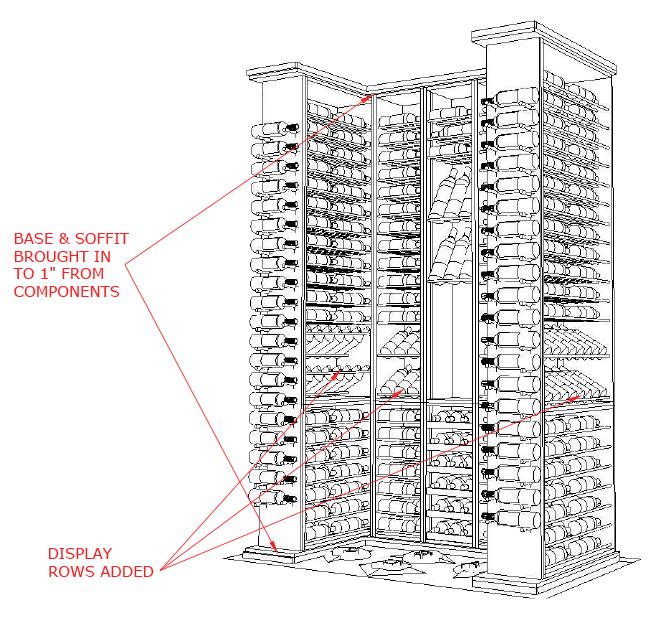 Custom Wood Wine Cellar Drawing