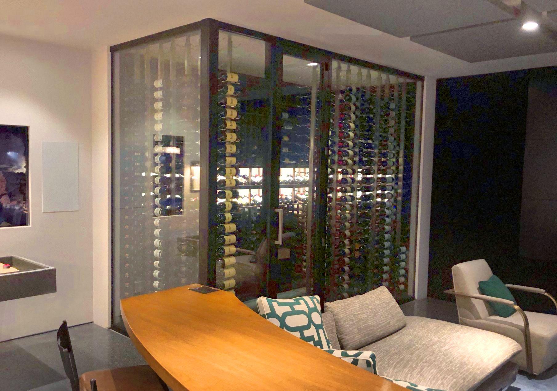 Contemporary Wine Cellar in Woodside, California