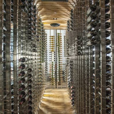 Metal and Glass Wine Cellar