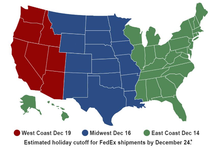 Shipping Cutoff Map