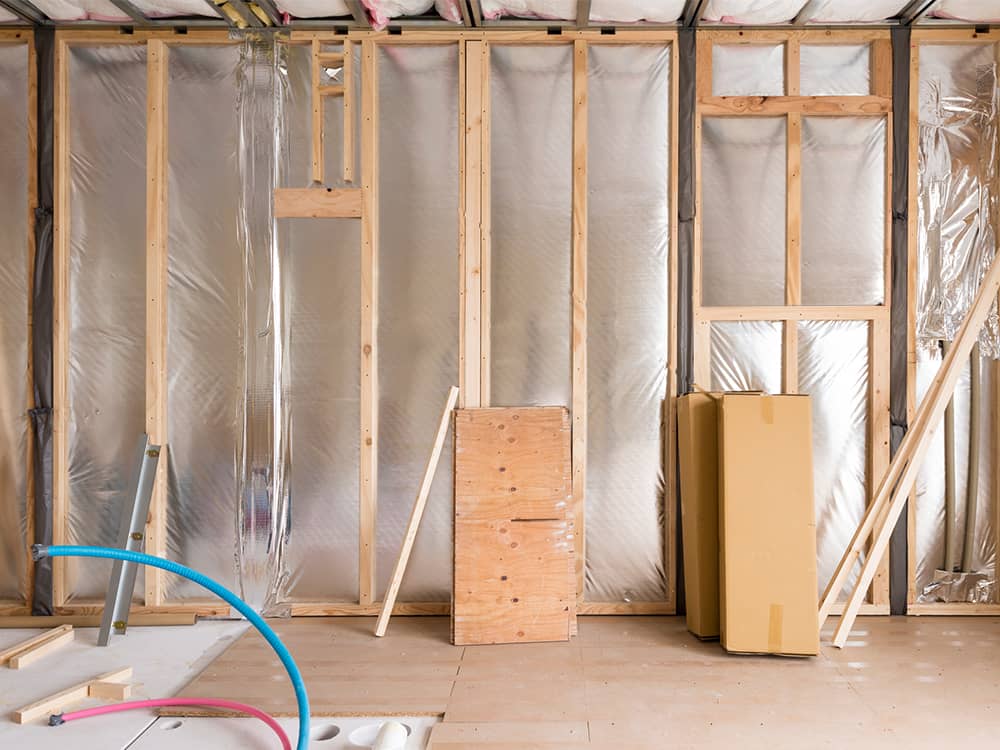 Basement wine cellar under construction