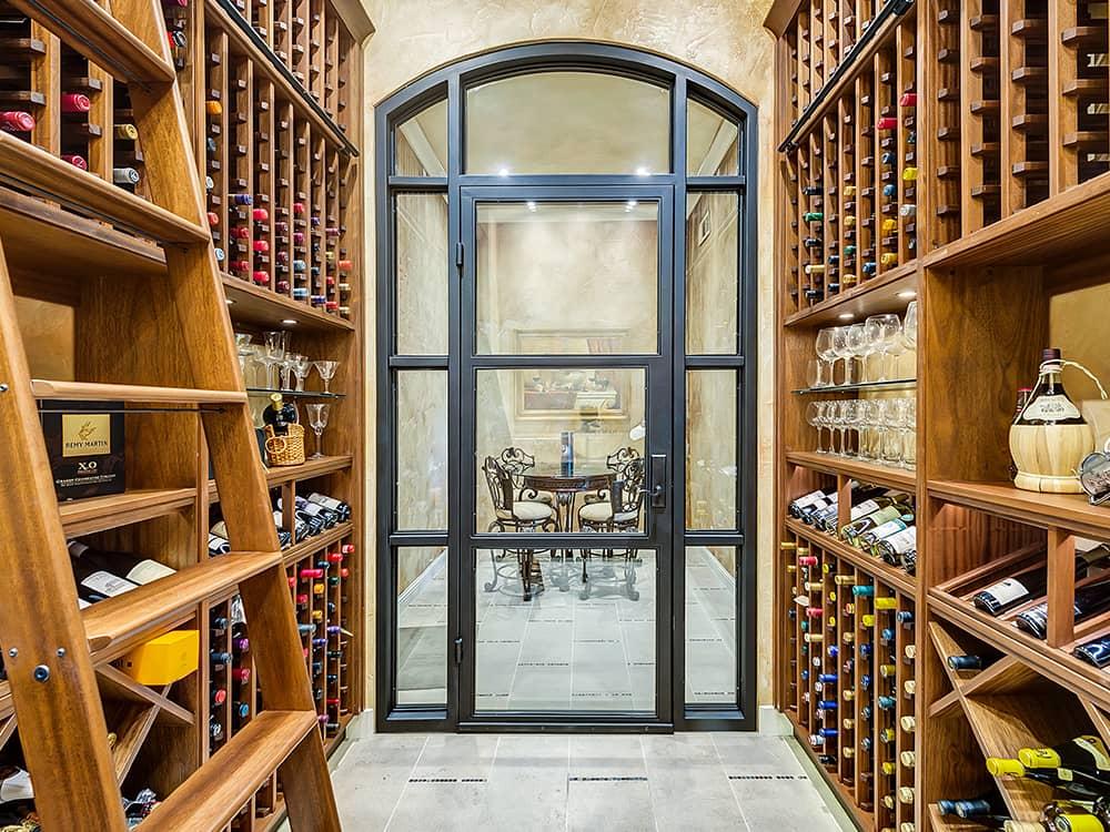 Wine cellar with beautiful wood racking