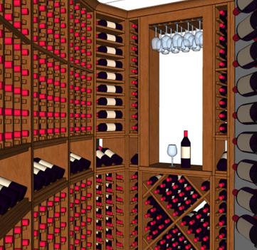 Drawing of Custom Wine Cellar