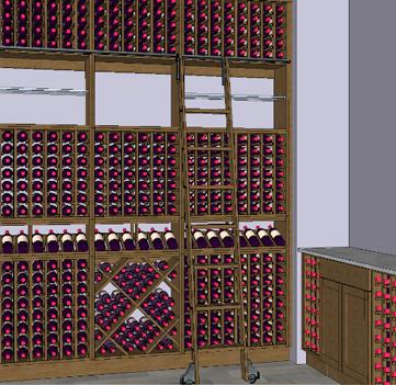 Drawing of Custom Wine Cellar