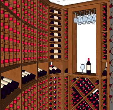 Drawing of Custom Wine Cellar