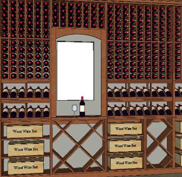 Drawing of Custom Wine Cellar