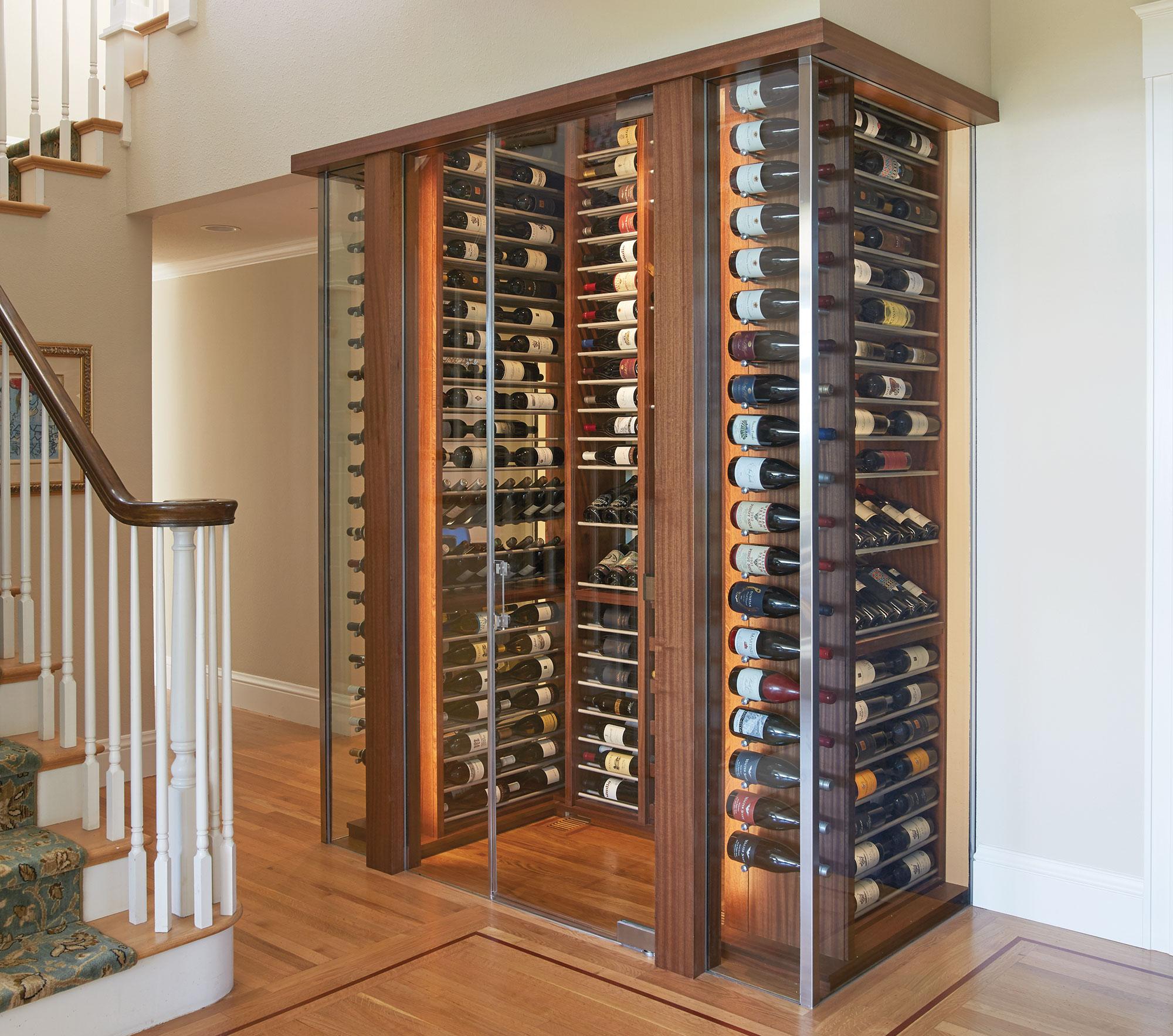 Wine Cellar Residential Jewel Box Cabinet In Tiburon Ca