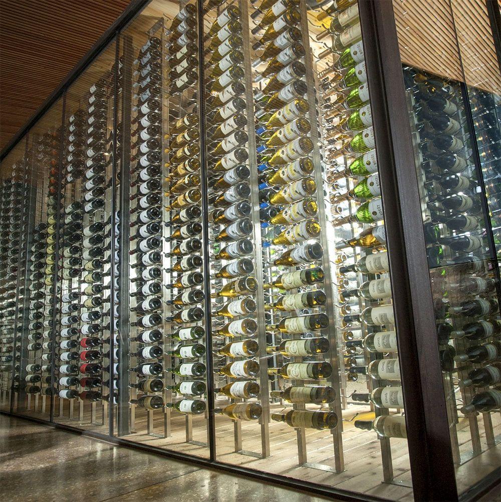 Beautiful wood wine cellar in Tiburon, California