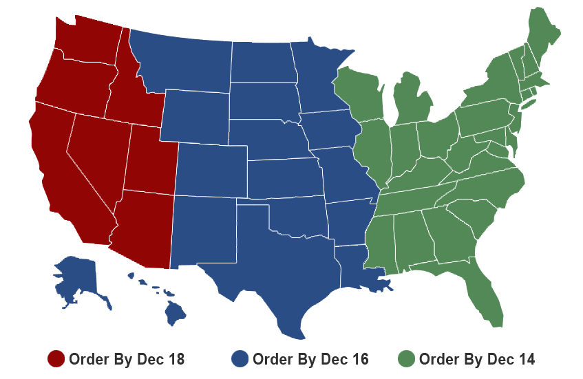 Holiday Shipping Map