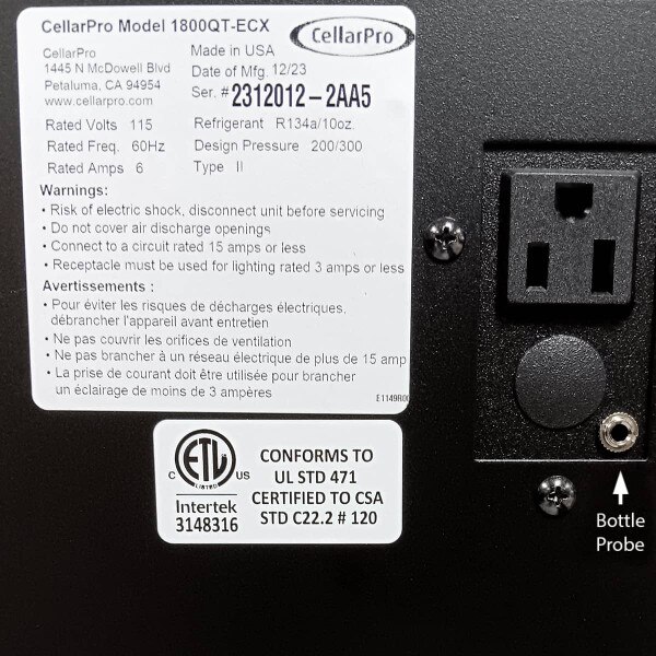 CellarPro 1800QTECX Cooling Unit 1084 IWA Wine Accessories