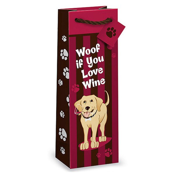 Woof If You Love Wine, Wine Bottle Koozie