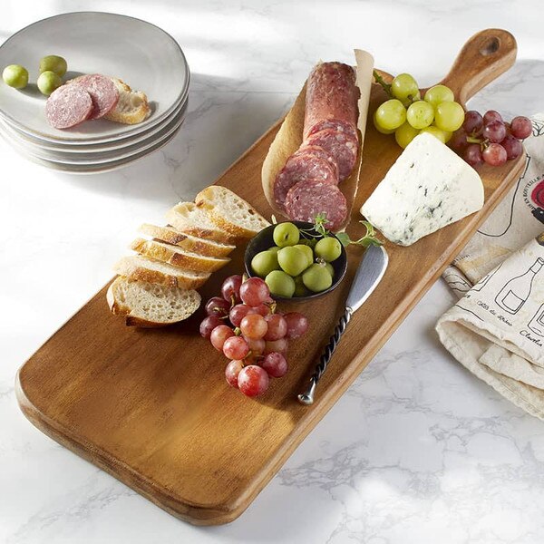 Acacia Wood Cheese Board with Cheese Slicer