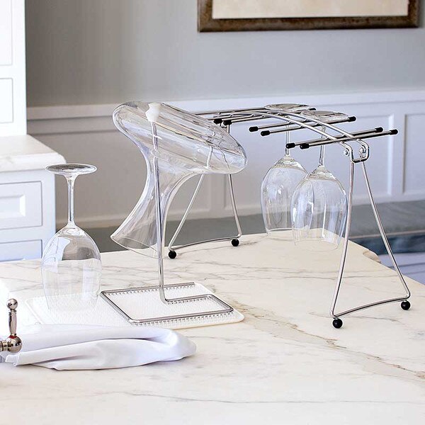 Folding Glass Drying Rack