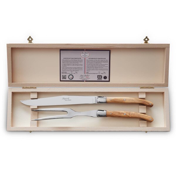 Laguiole Carving Set Olivewood 36492 IWA Wine Accessories