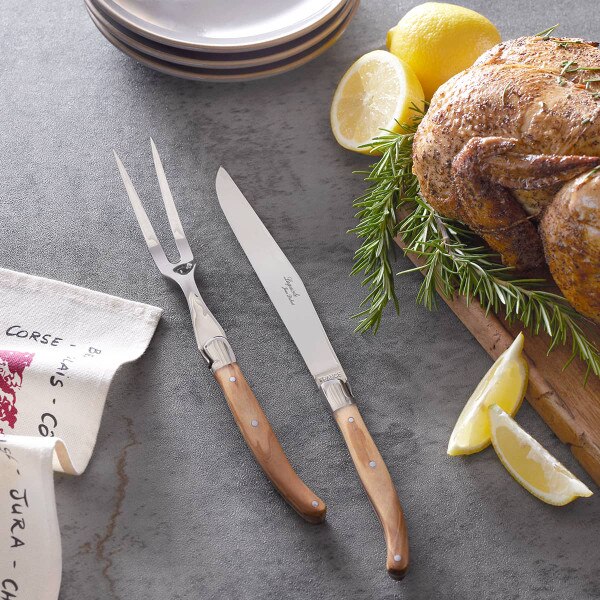 Laguiole Carving Set Olivewood 36492 IWA Wine Accessories