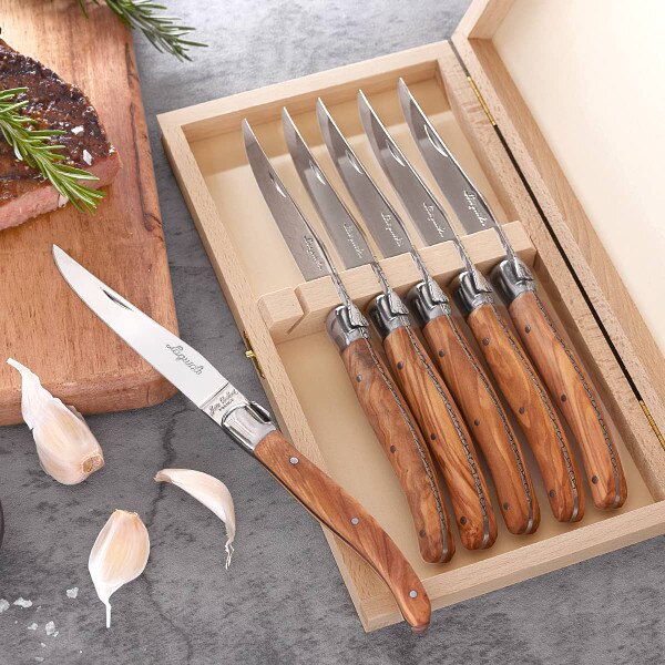 Laguiole Olivewood Steak Knives 36490 IWA Wine Accessories