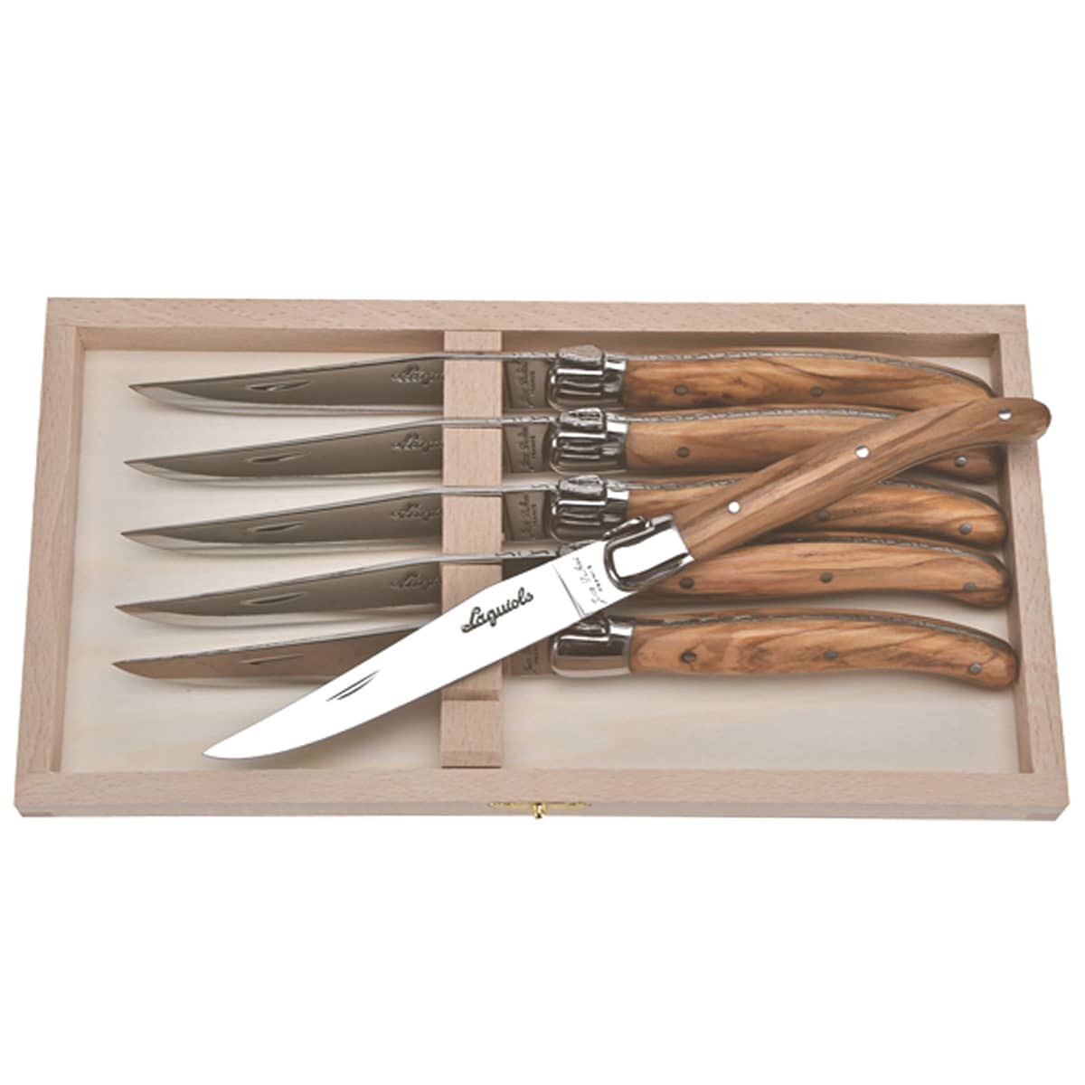 Laguiole Olivewood Steak Knives 36490 IWA Wine Accessories