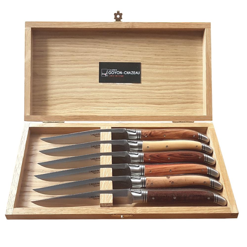 Laguiole Steak Knives, Set of 6 Laguiole Knives, Serrated Blade, Olive Wood  Handle, Stainless Steel, Laguiole Cutlery, Handmade in France, 