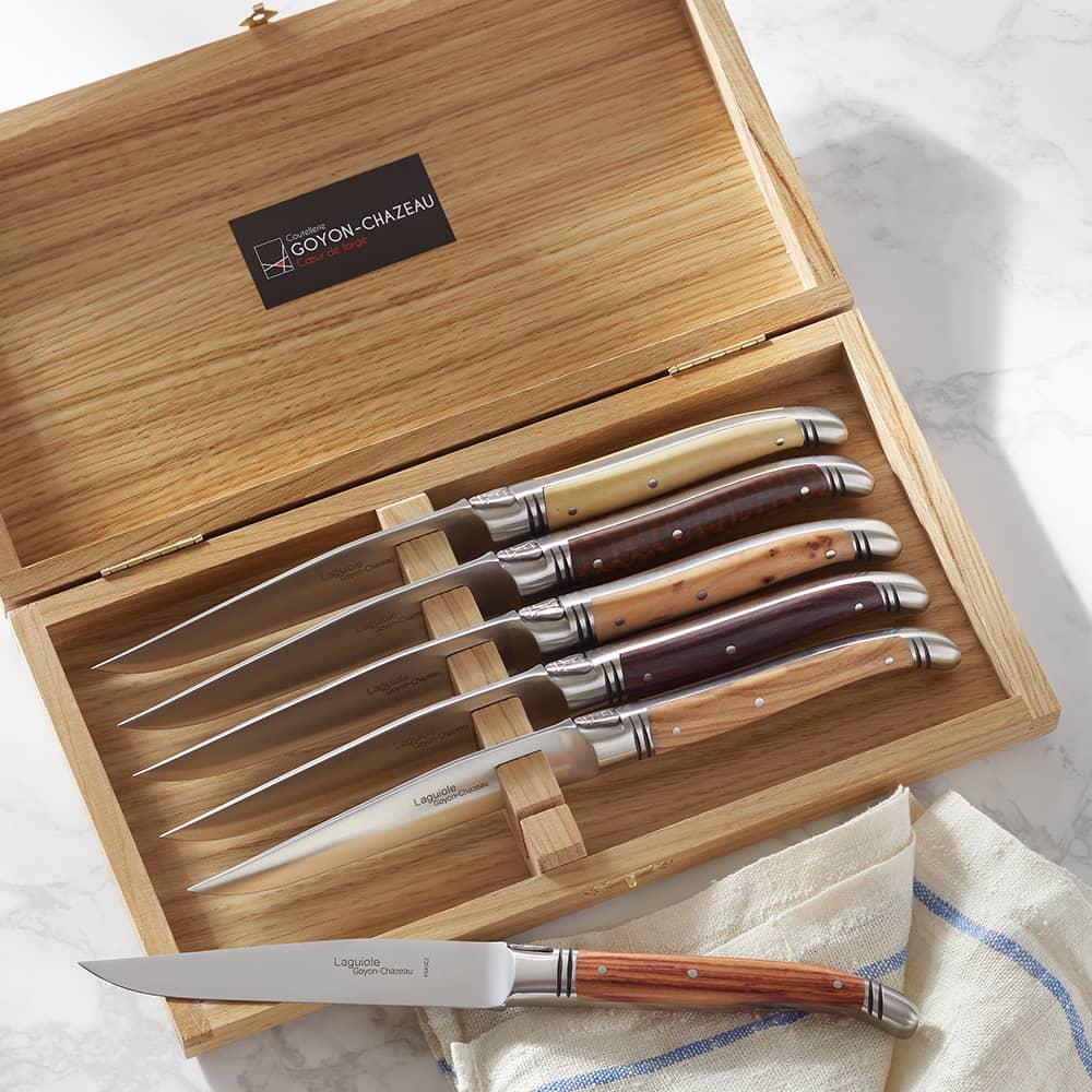 Laguiole Steak Knives Mixed Wood #35646 | IWA Wine