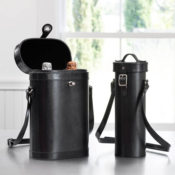 Miti Bottle Holder Black leather – etoile totes