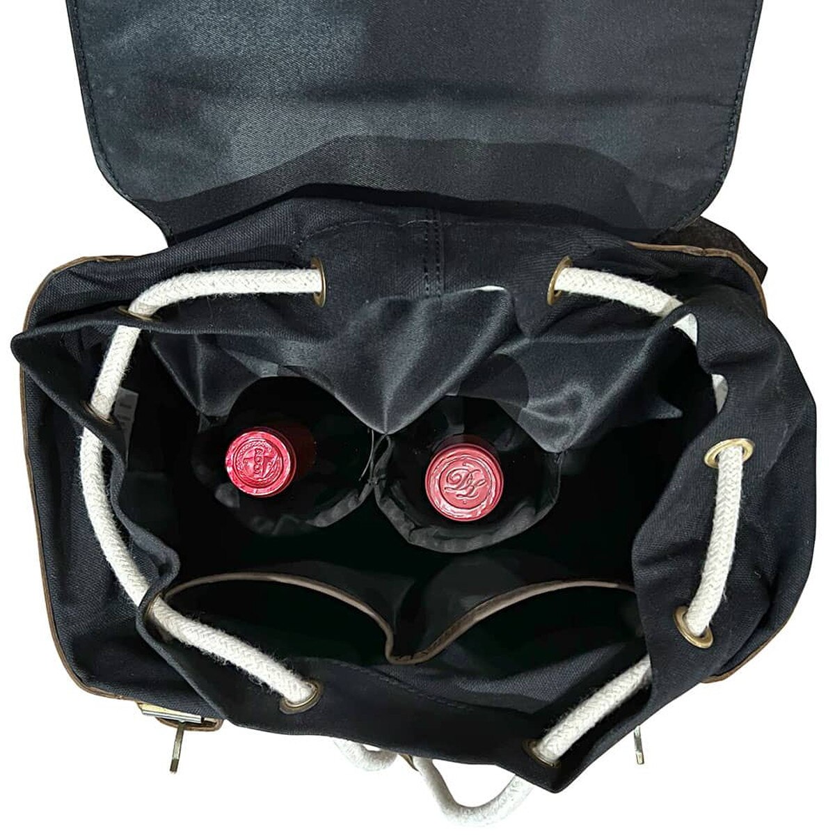 brown leather wine backpack Leather Wine Backpack 2 Bottle Brown #27367