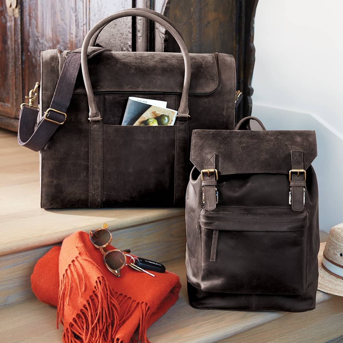 brown leather wine backpack Leather Wine Backpack 2 Bottle Brown #27367