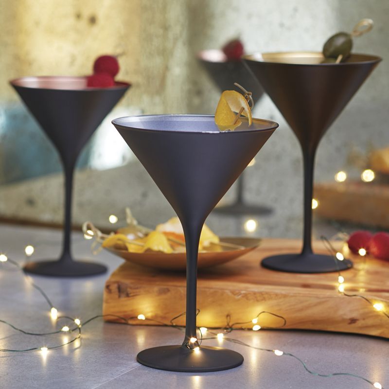 Noir Martini Glasses Mixed Set of 6