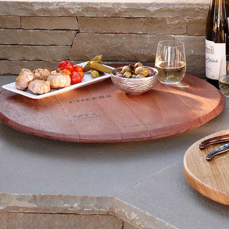 IWA Laser Etched Barrel Lazy Susan 21in #3055 | IWA Wine
