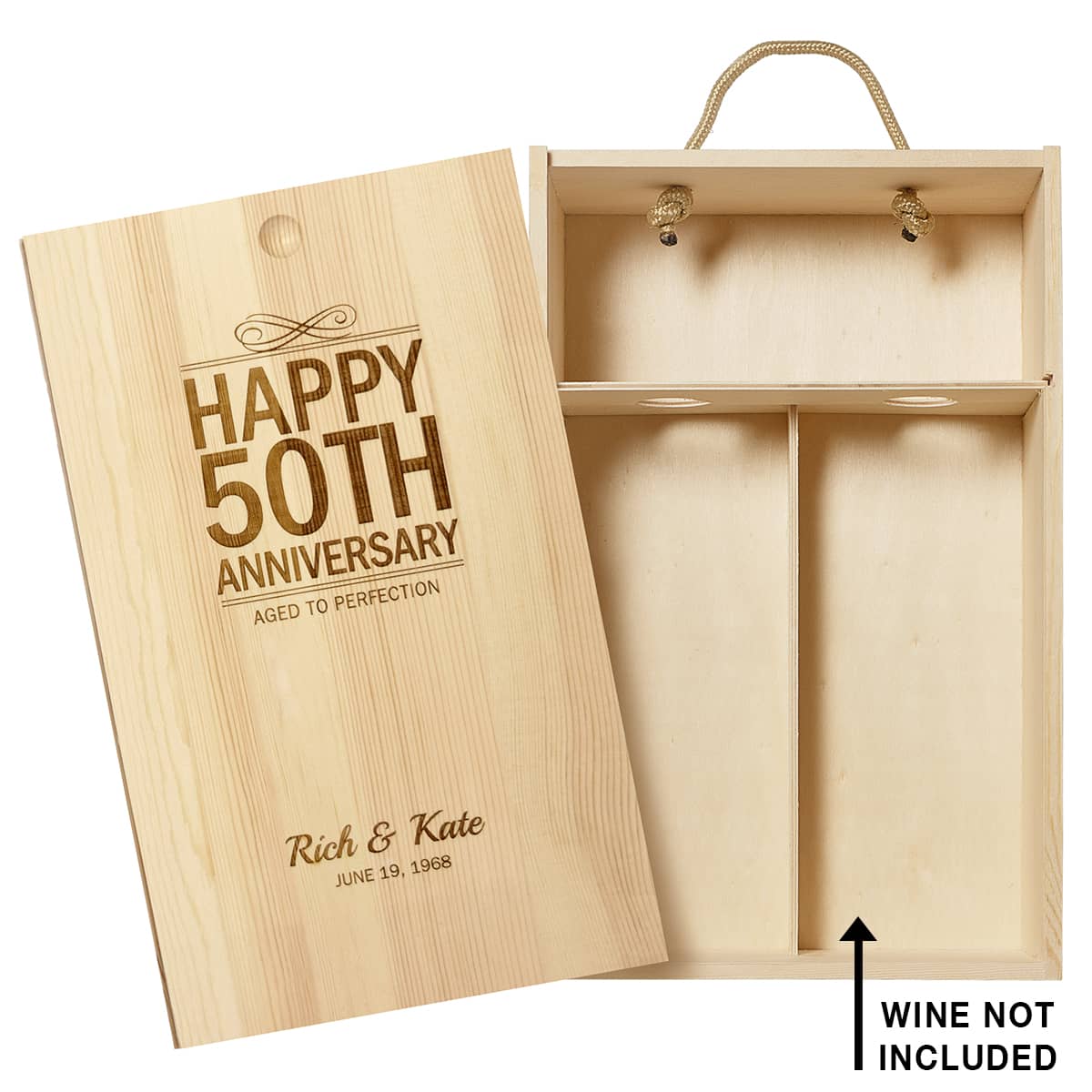 Laser Etched Wood Gift Box #27281 | IWA Wine