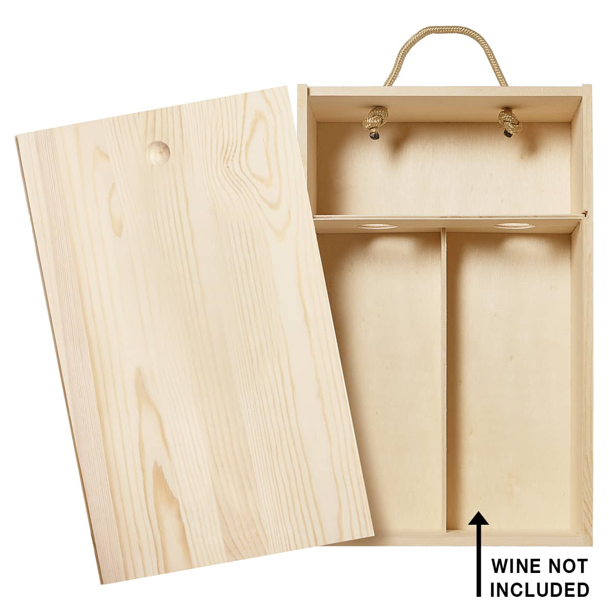 Pine Wood Box 2 Bottle #25624 | IWA Wine