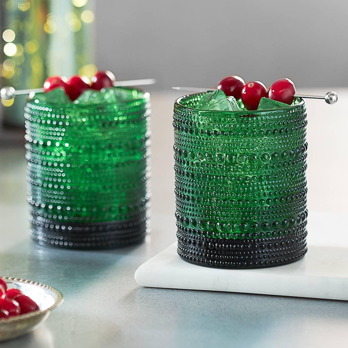 Jupiter Beaded Tumblers Green 36536 IWA Wine Accessories