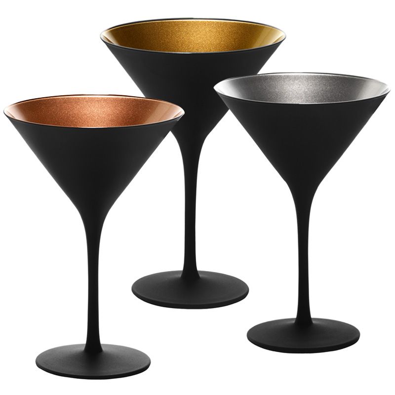 Noir Martini Glasses Mixed Set of 6 34483 IWA Wine Accessories