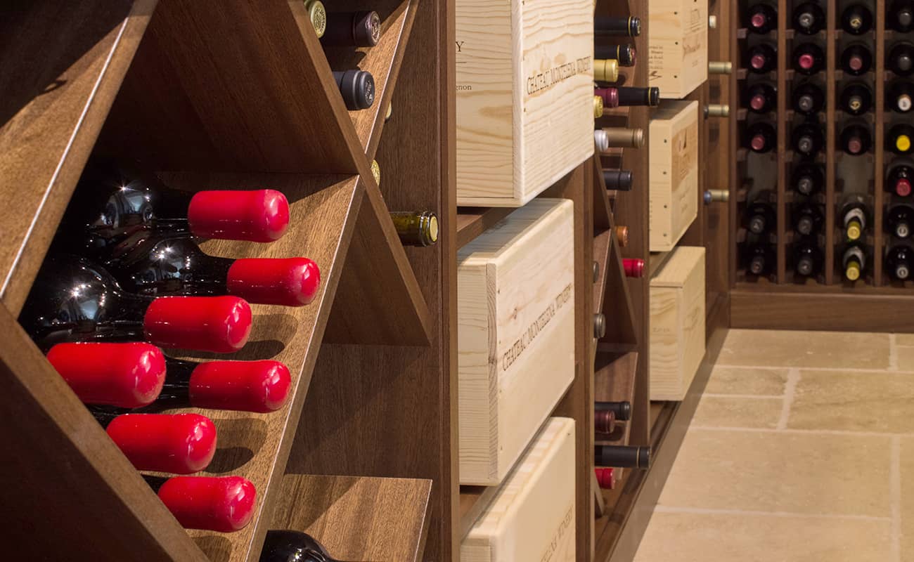 Wine Cellar With Wood Wine Racks