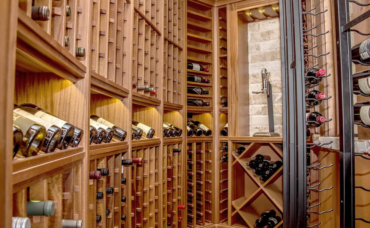 Wine Cellar With Wood Wine Racks