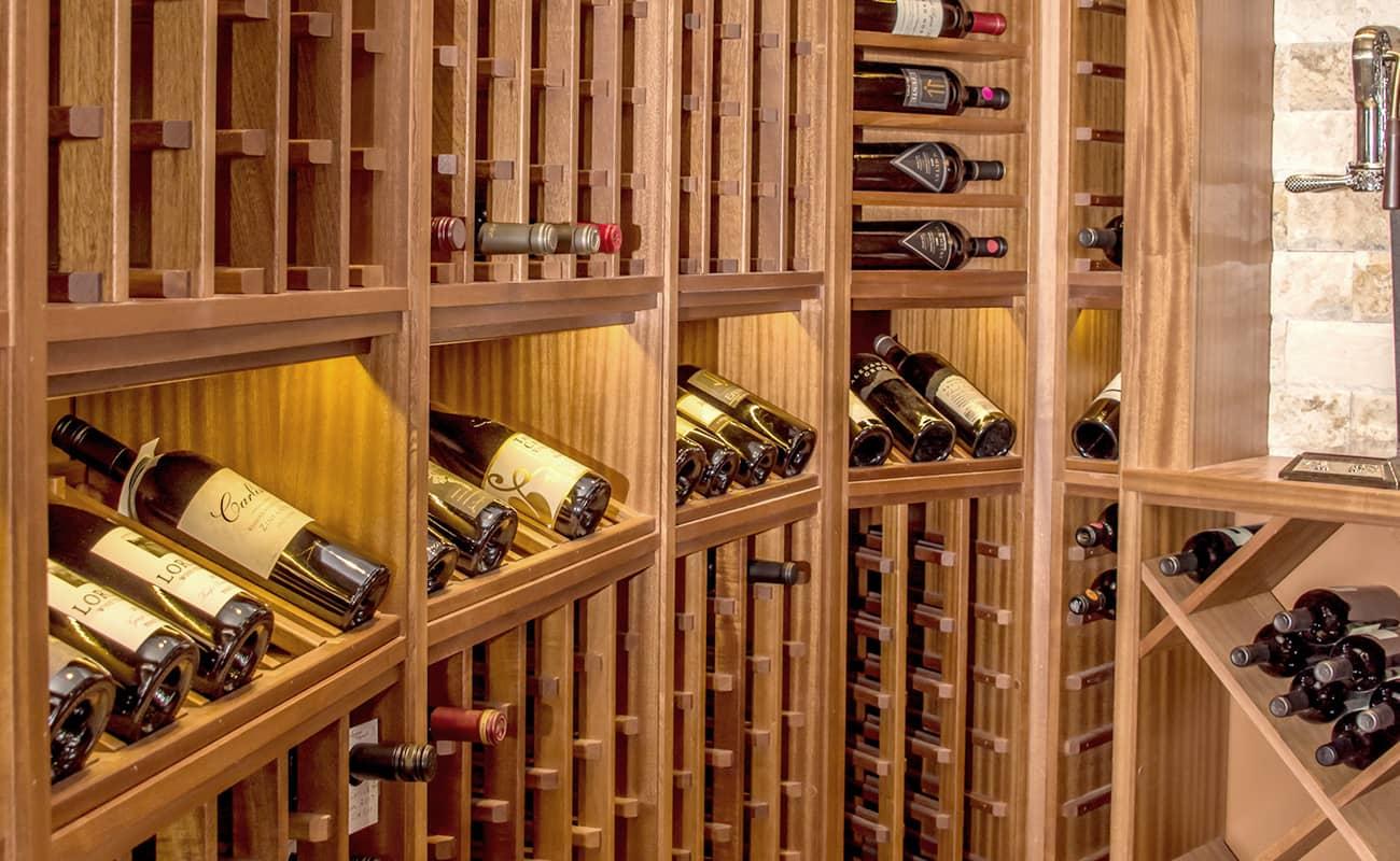 Wine Cellar With Wood Wine Racks