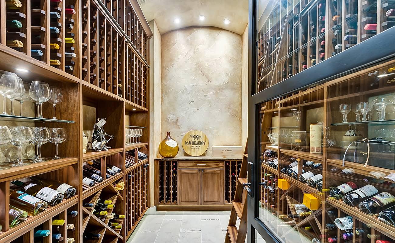 Wine Cellar With Wood Wine Racks