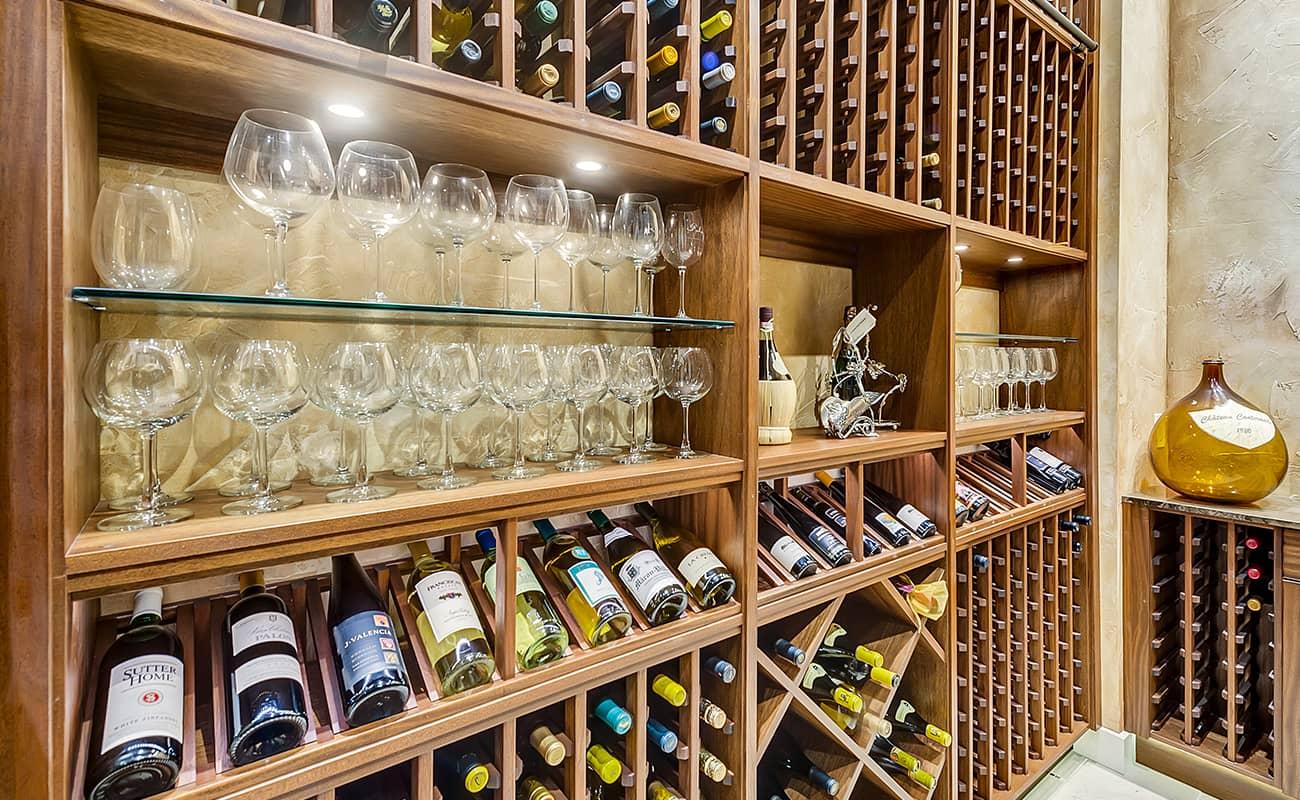 Wine Cellar With Wood Wine Racks