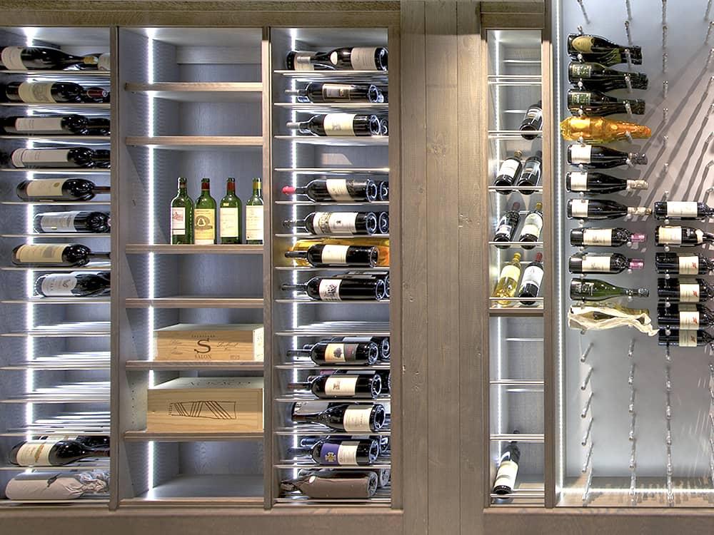 Beautiful wine cellar with contemporary racking