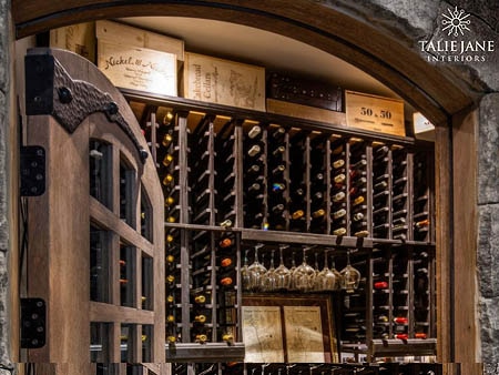 Gorgeous wood cellar, with photo by Talie Jane Interiors